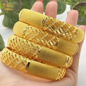 Dubai Bangles For Women Fashion 24k Gold Plated Jewelry African Indian Bracelets